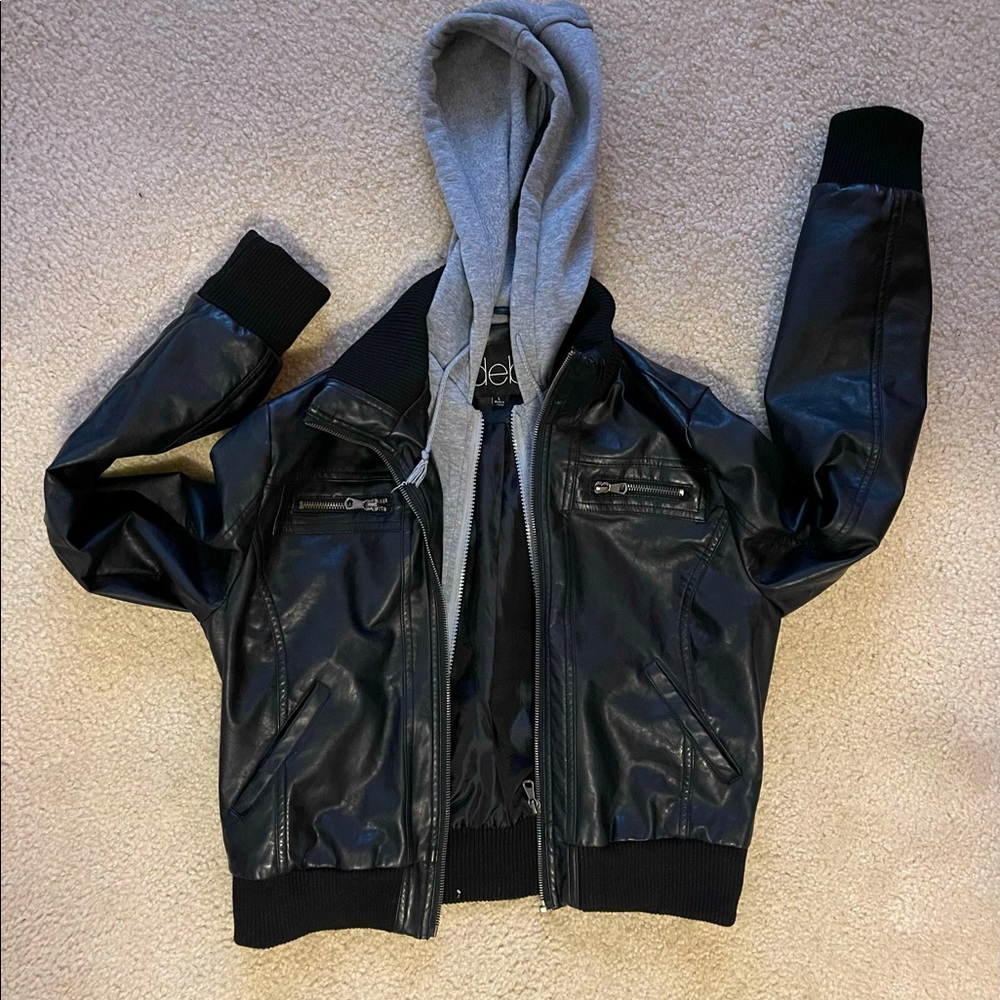 Black leather jacket